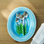 Leaf & Apple Green Wave Cutlery (16‑Piece Set)