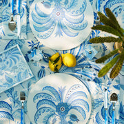 Palm Beach Blue Linen-Cotton Tablecloth