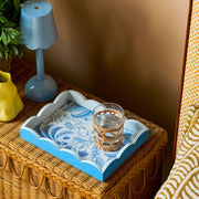 Palm Beach Lacquered Scallop Small Tray, Blue