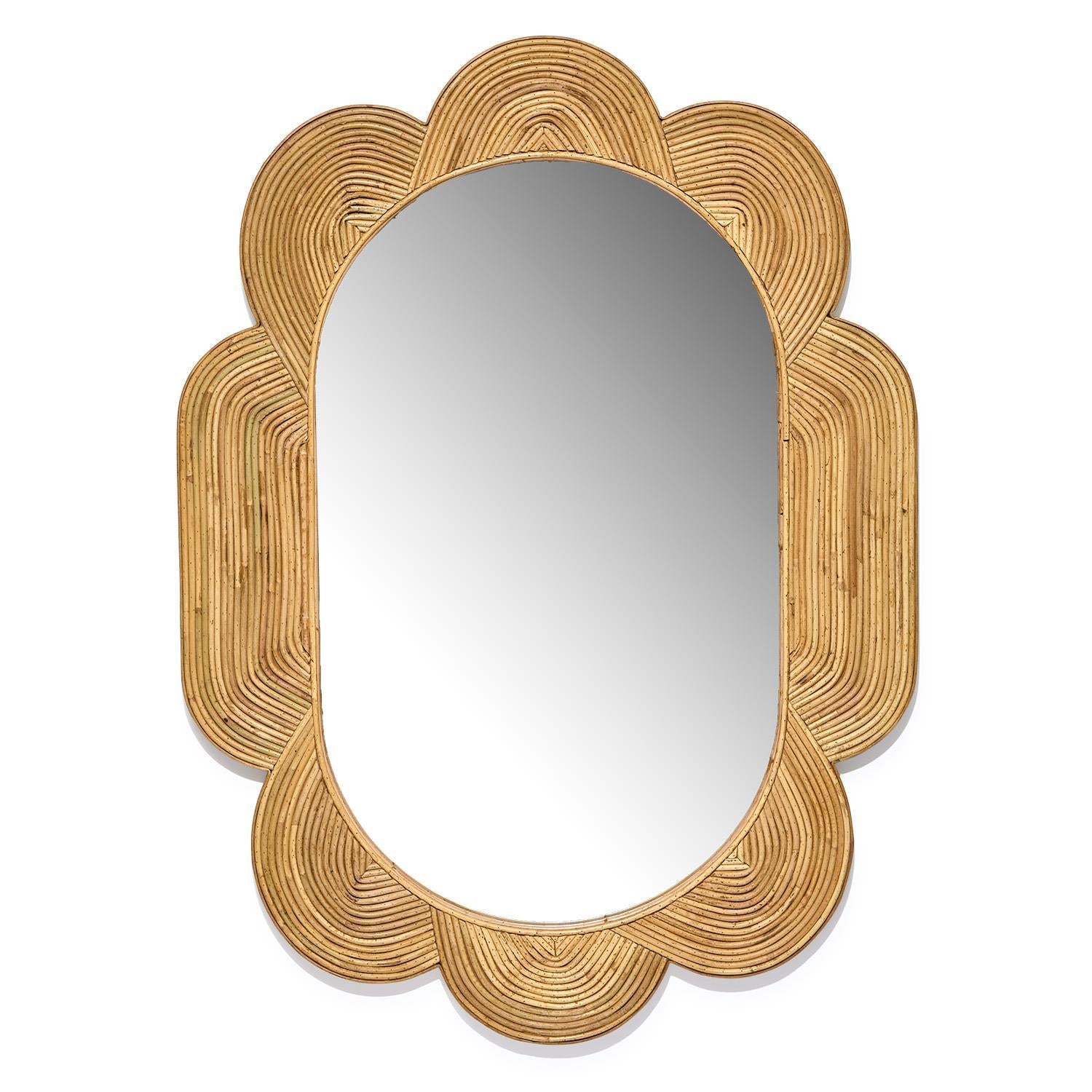 Scalloped Bamboo Mirror