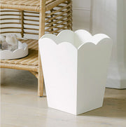 Scalloped Wastebasket, White