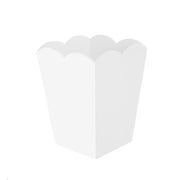 Scalloped Wastebasket, White