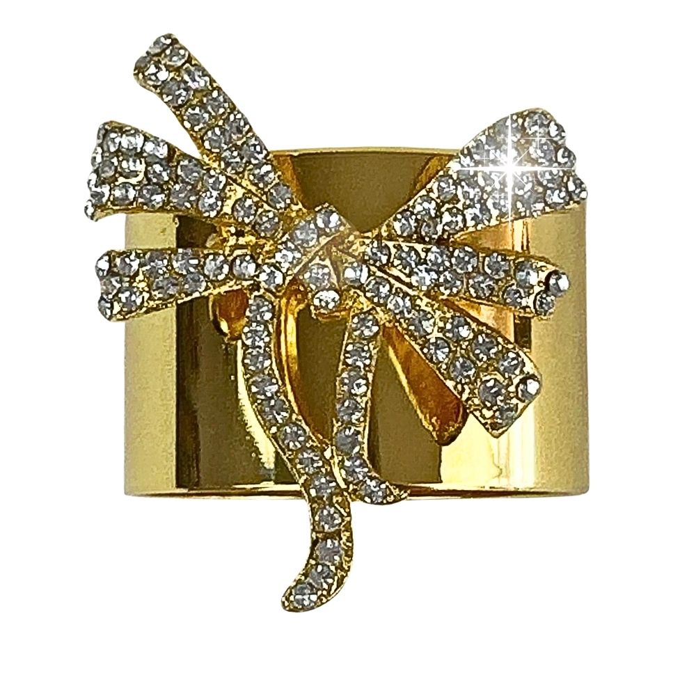 Jeweled Bow Napkin Rings, Set of 4