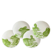 Green Bunnies Small Plates, Set of 4 Asst