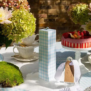 Blue Gingham Square Pillar Salt or Pepper Mill