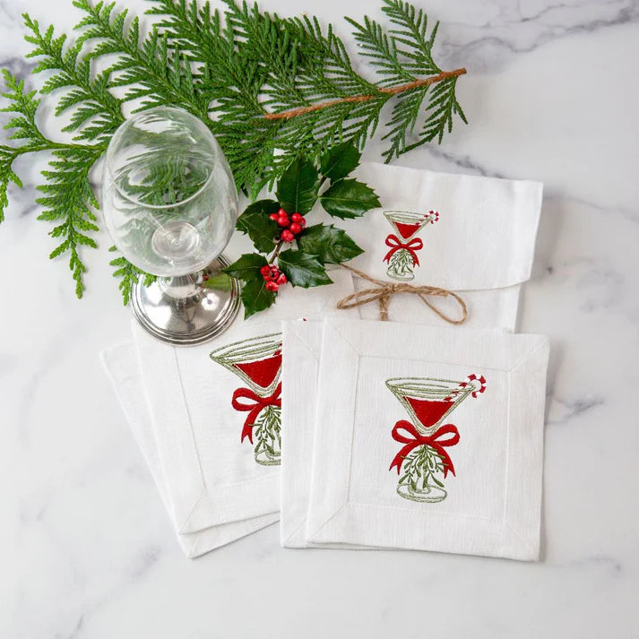 Christmas Cosmo Cocktail Napkin, Set of 4