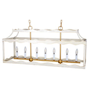 Miriam Cream & Gold Rectangular Metal Lantern