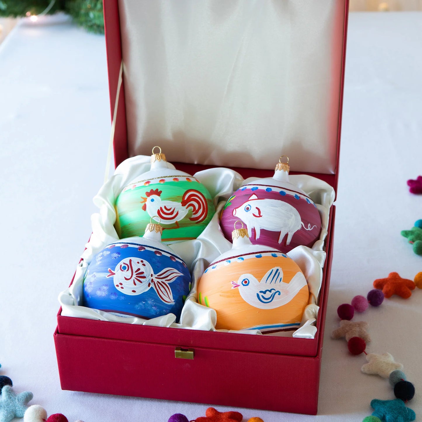 Vietri Campagna Assorted Ornaments, Set of 4