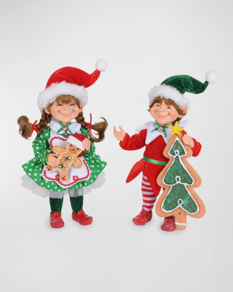 Green Polka Dot Gingerbread Elf Set