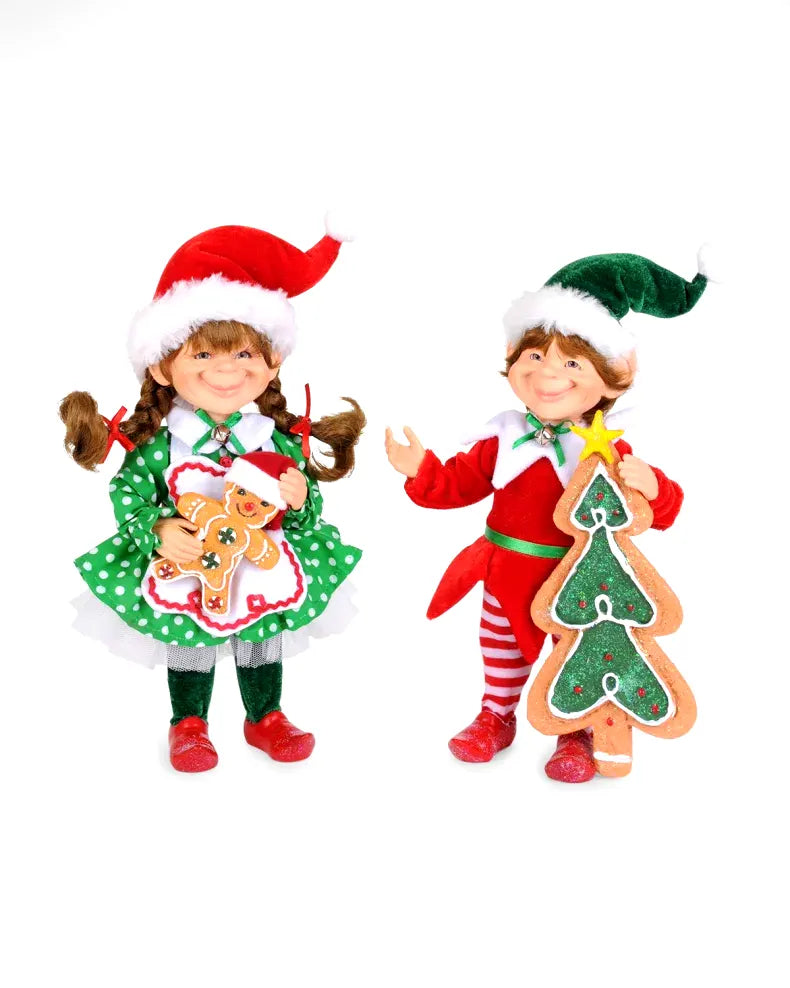 Green Polka Dot Gingerbread Elf Set