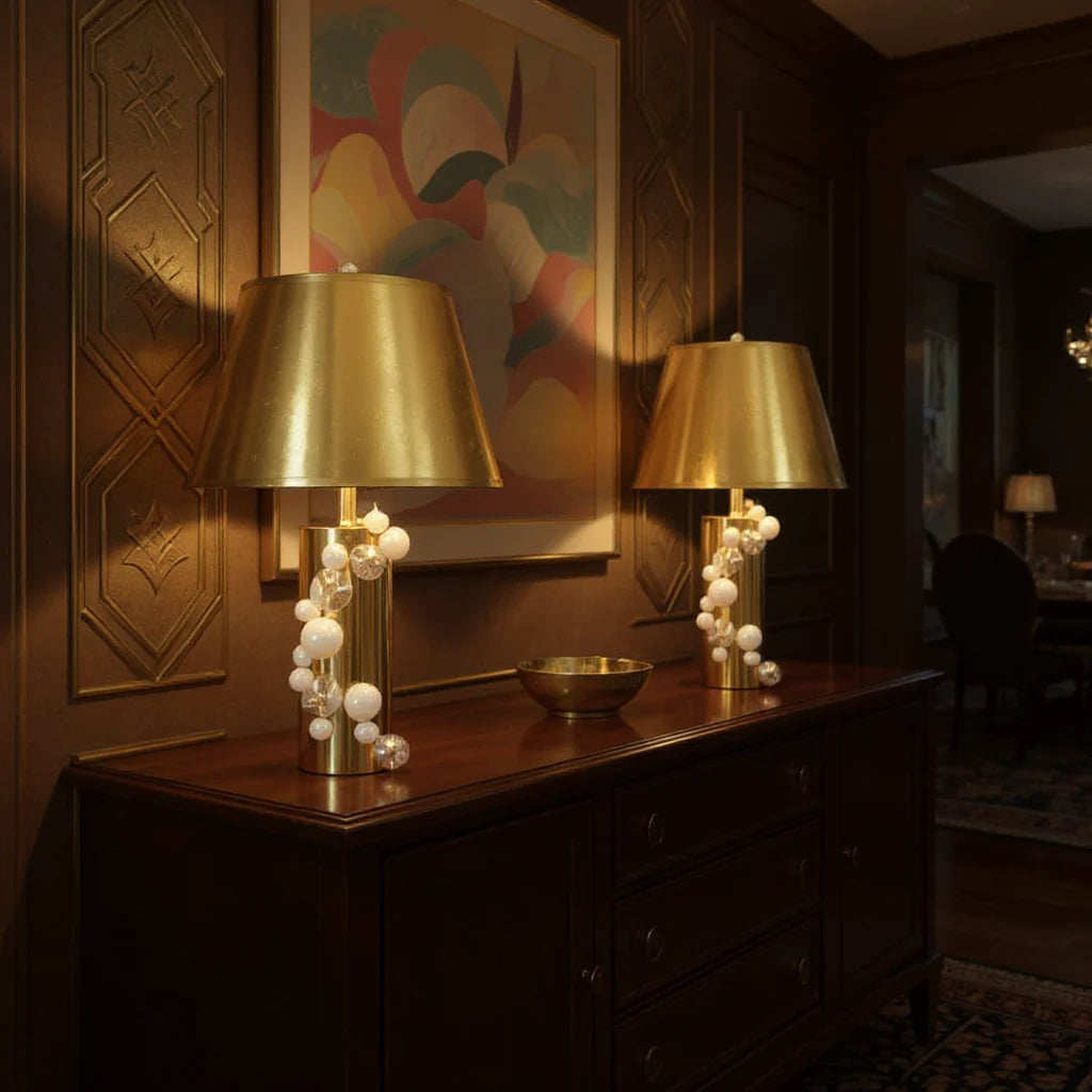 Buble 31" Table Lamp with Gold Shade