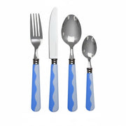 Periwinkle & Pale Blue Wave Cutlery (16‑Piece Set)