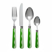 Leaf & Apple Green Wave Cutlery (16‑Piece Set)