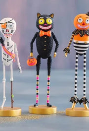 Glitterville Cat, Pumpkin Man, Spider, Pirate, Tabletop Figures