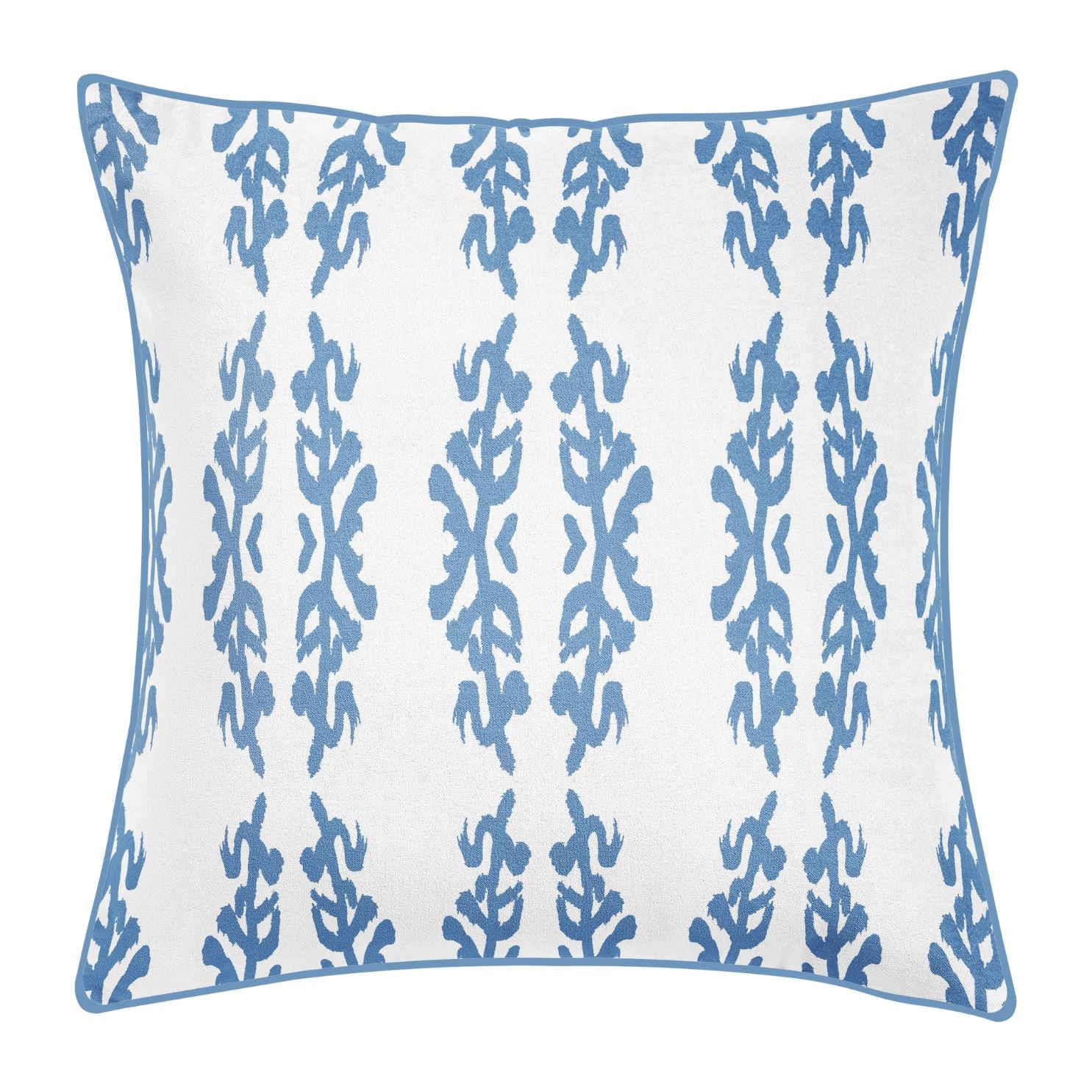 Coral Gardens Embroidered Pillow, Blue