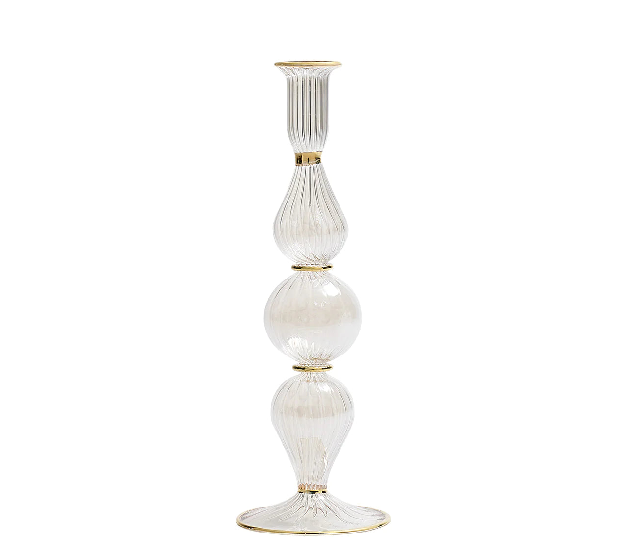 Ripple Candle Holder in Clear