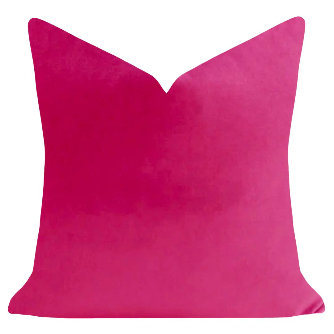 Hot Pink Solid Velvet Pillow, 22"