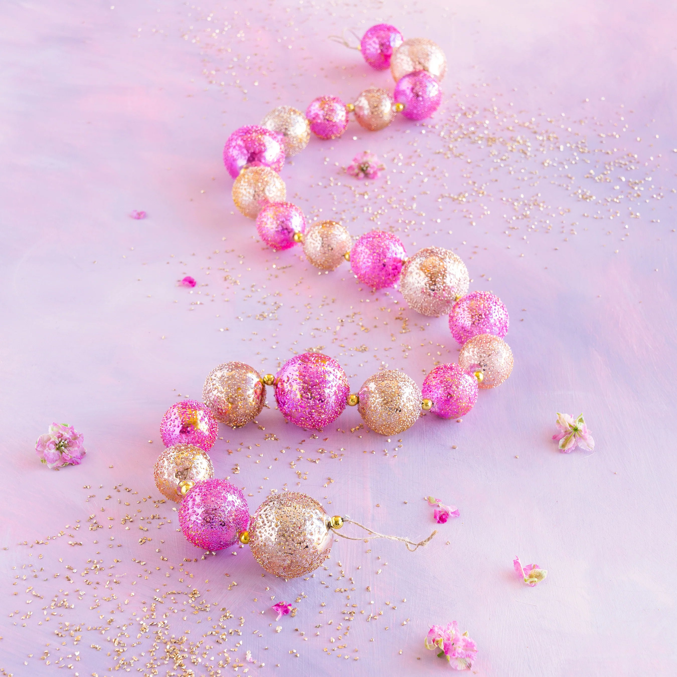 Pink Stubble Ball Garland