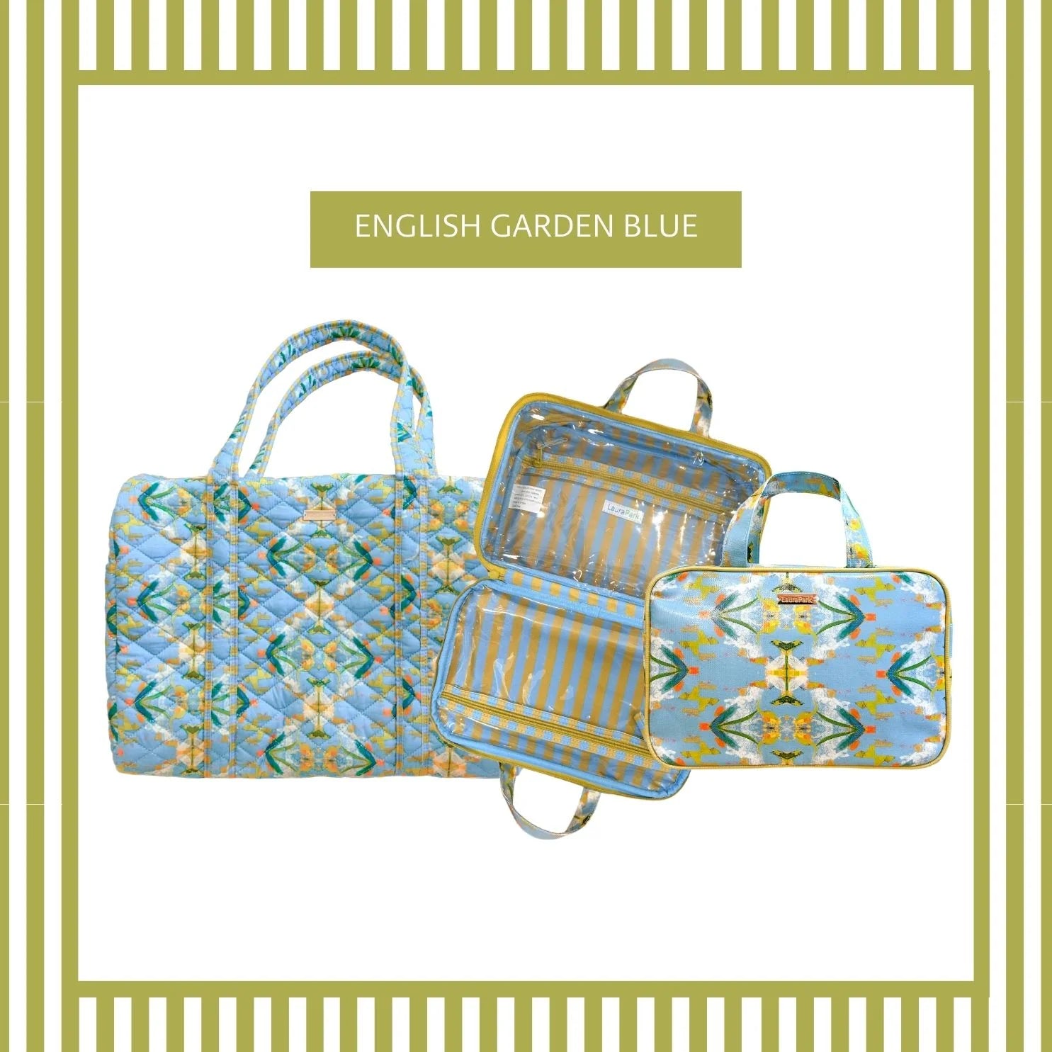 English Garden Blue Travel Duffle Bag