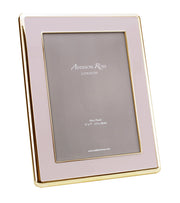 Wide, Curved Enamel Frame, Pale Pink & Gold
