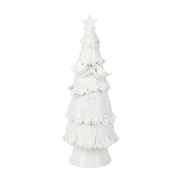 Foresta White Large Tree with Birds & Star