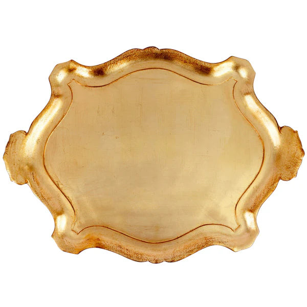 Florentine Wooden Gold Extra Large Tray