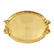 Florentine Wooden Accessories Gold Bow Handled Oval Tray