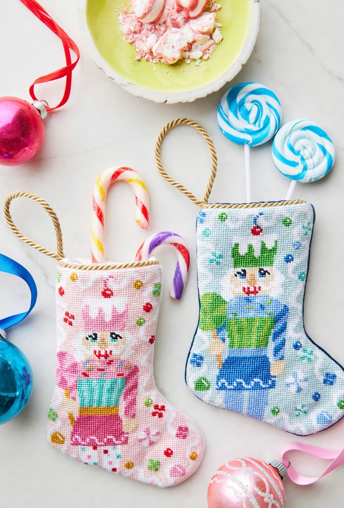 Blue Sugary Sweet Nutcracker Bauble Stocking