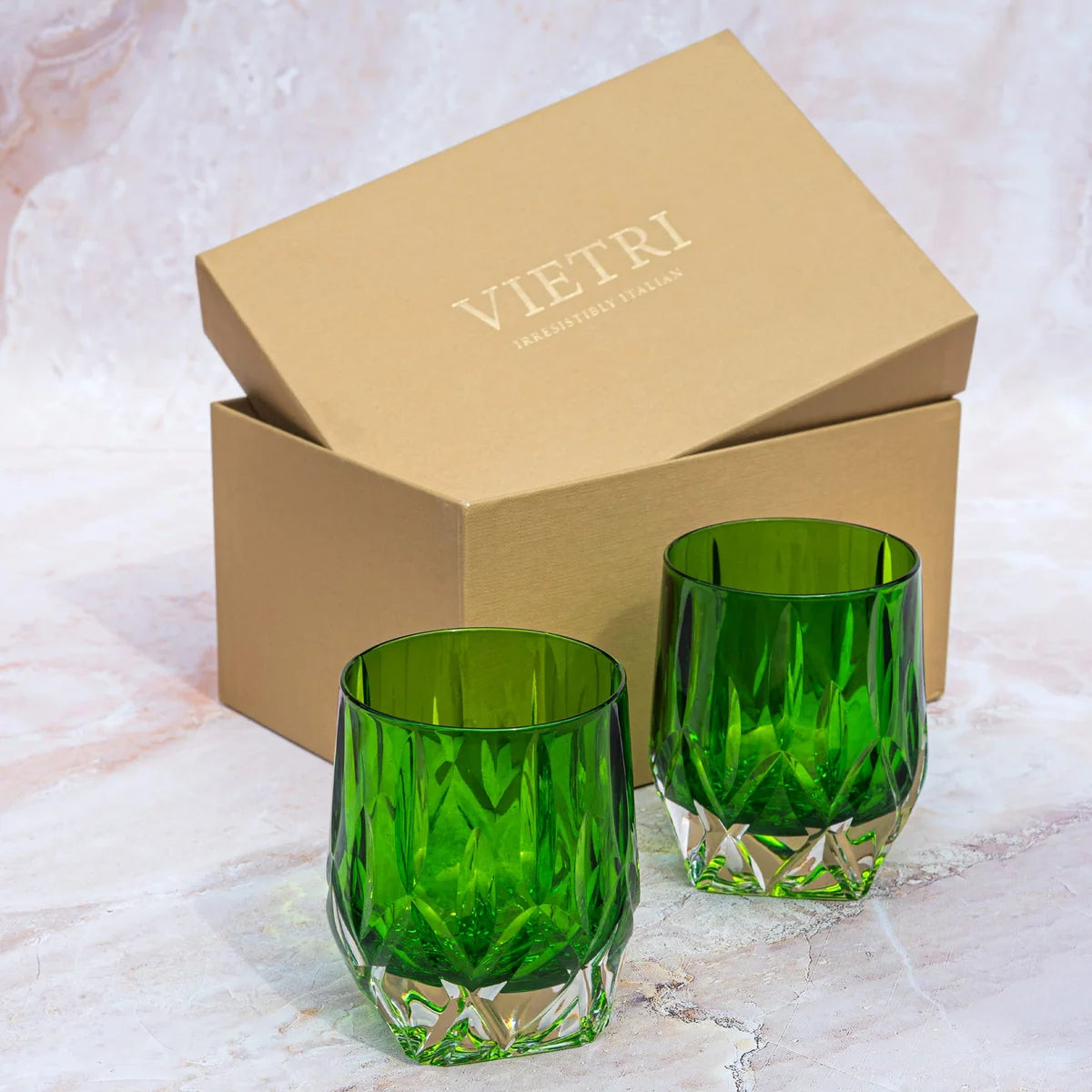 Gemma Emerald Double Old Fashioned, Set of 2