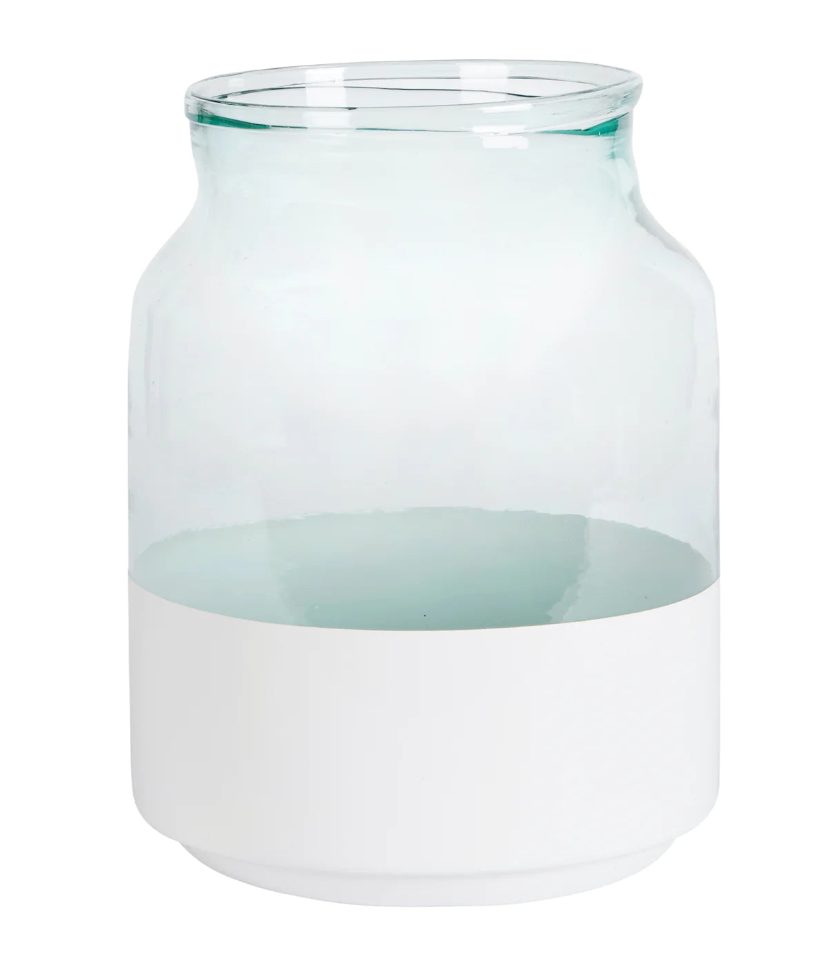 Etu Home White Colorblock Mason Jar, Small