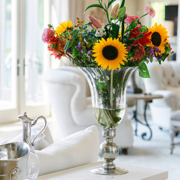 Giovanna Vase with Pewter Stem