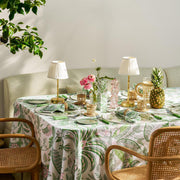 Palm Beach Green Linen-Cotton Tablecloth, 63" x 110"