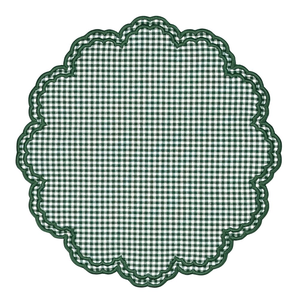 Bettina Placemat - Dark Green Gingham, Set of 4