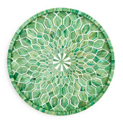 Emerald Cut Hand Inlaid Decorative Round Serving Tray