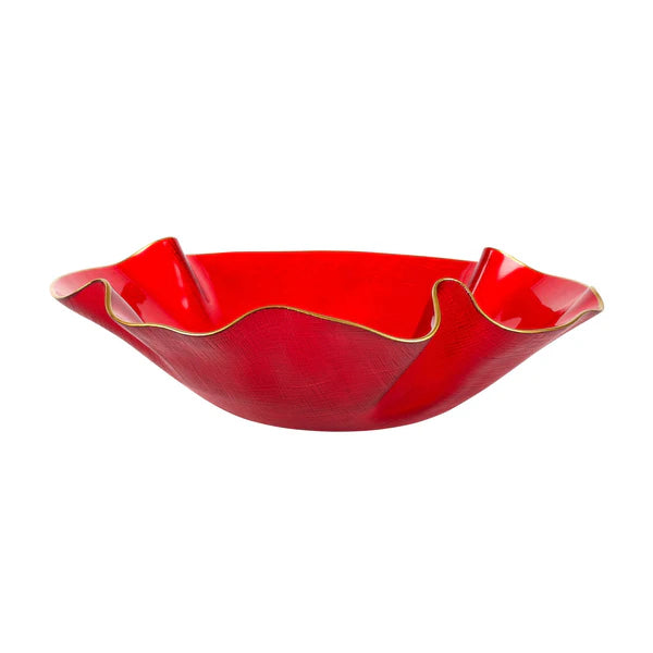 Vietri Holiday Glass Medium Ruffled Bowl - Thumbnail 5