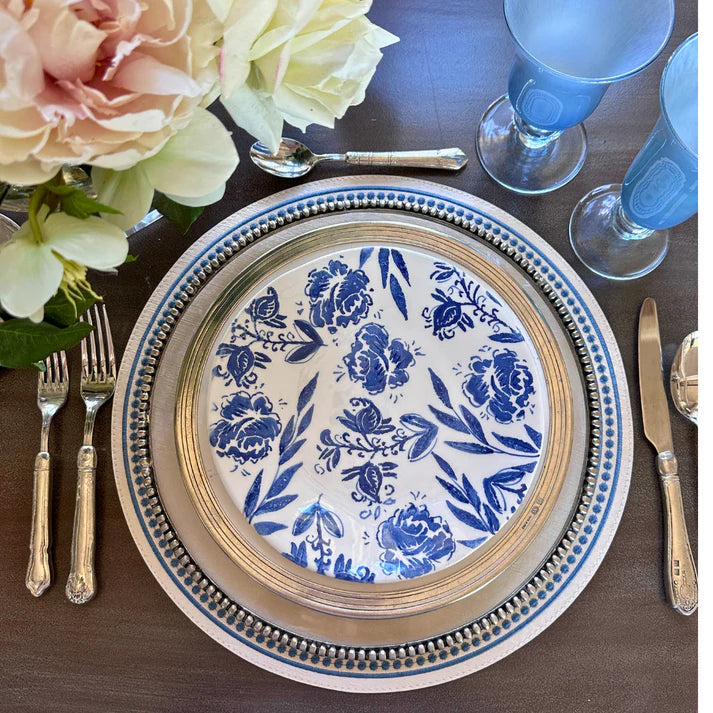 Fiori Salad Plate, Blue