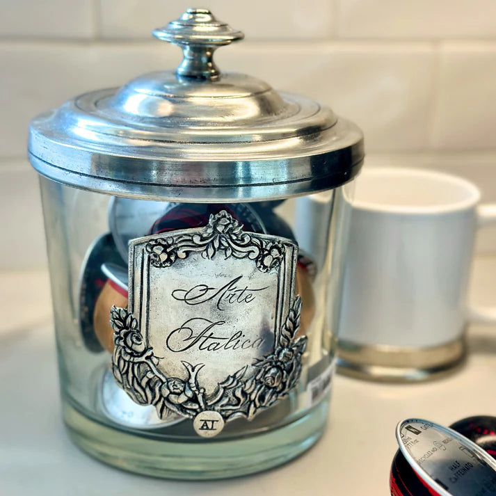 Glass Canister with Pewter Lid