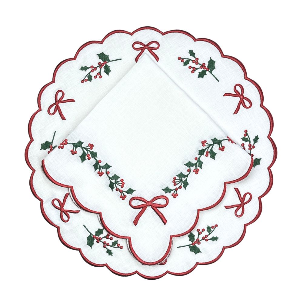 Studio Collection: Holly & Bows - Napkin, Set of 4