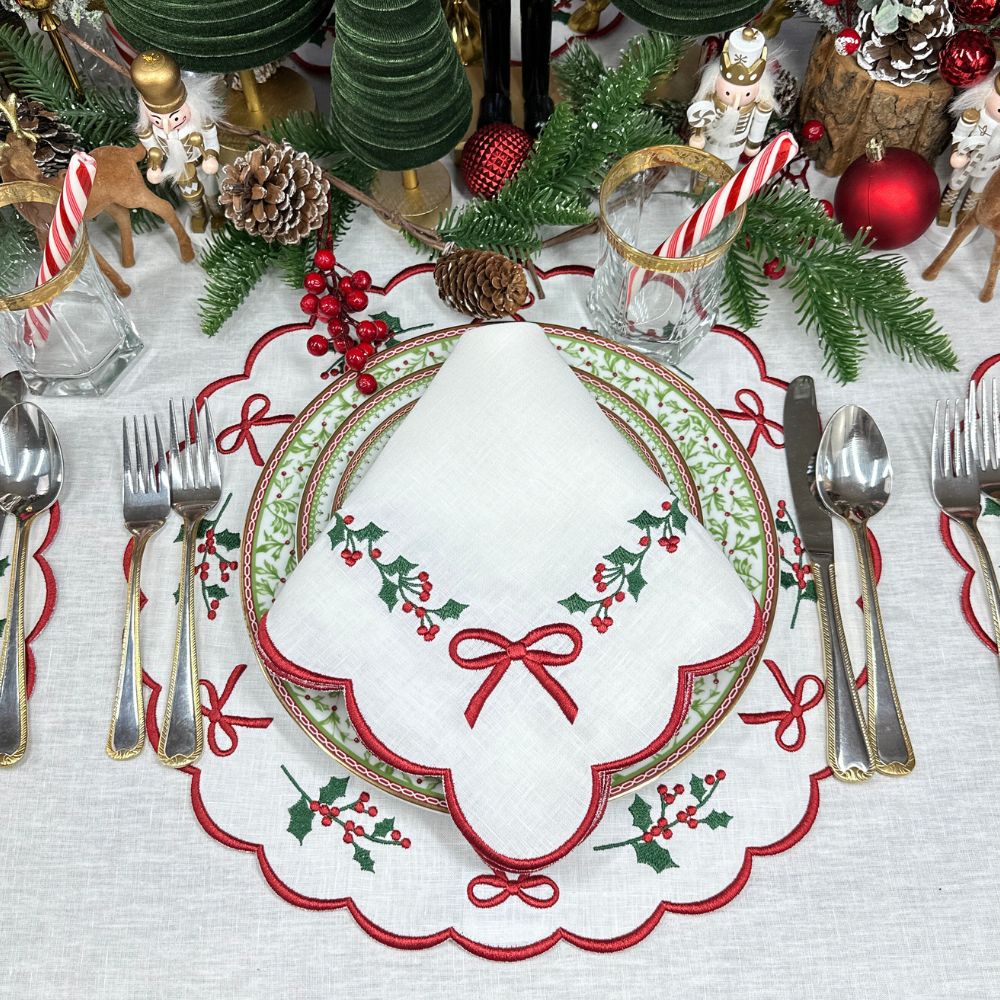 Studio Collection: Holly & Bows - Placemat, Set of 4