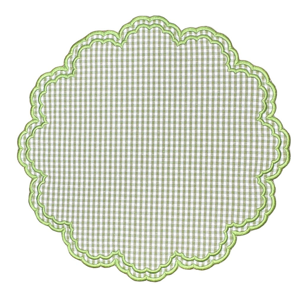 Bettina Placemat - Light Green Gingham, Set of 4