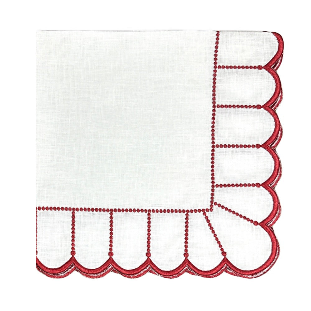 Studio Collection: Pippa Napkin - White/Red, Set of 4