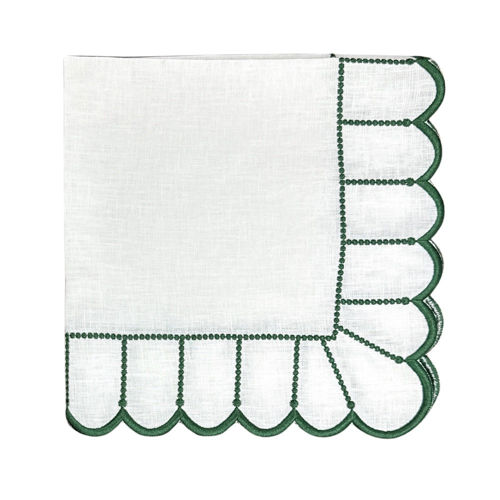 Studio Collection: Pippa Napkin - White/Dark Green, Set of 4