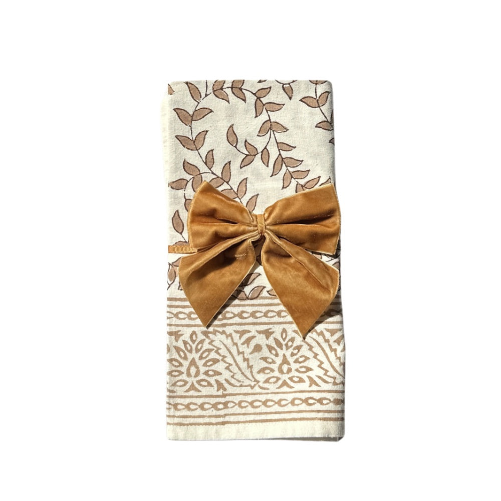 Gold: Velvet Bow Napkin Ties - (Set of 4)