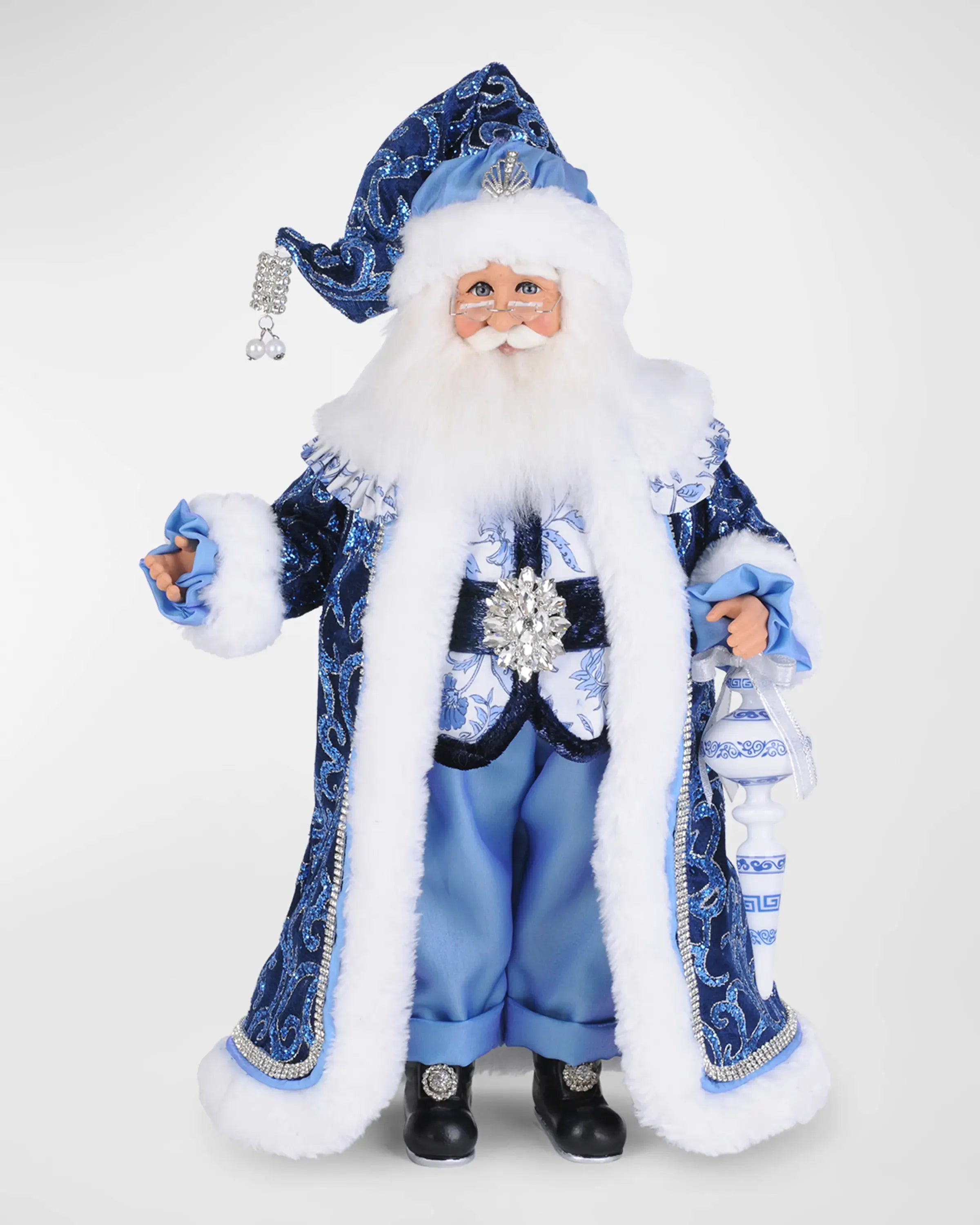 Jeweled Chinoiserie Santa Figure