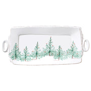 Vietri Lastra Holiday Handled Rectangular Platter