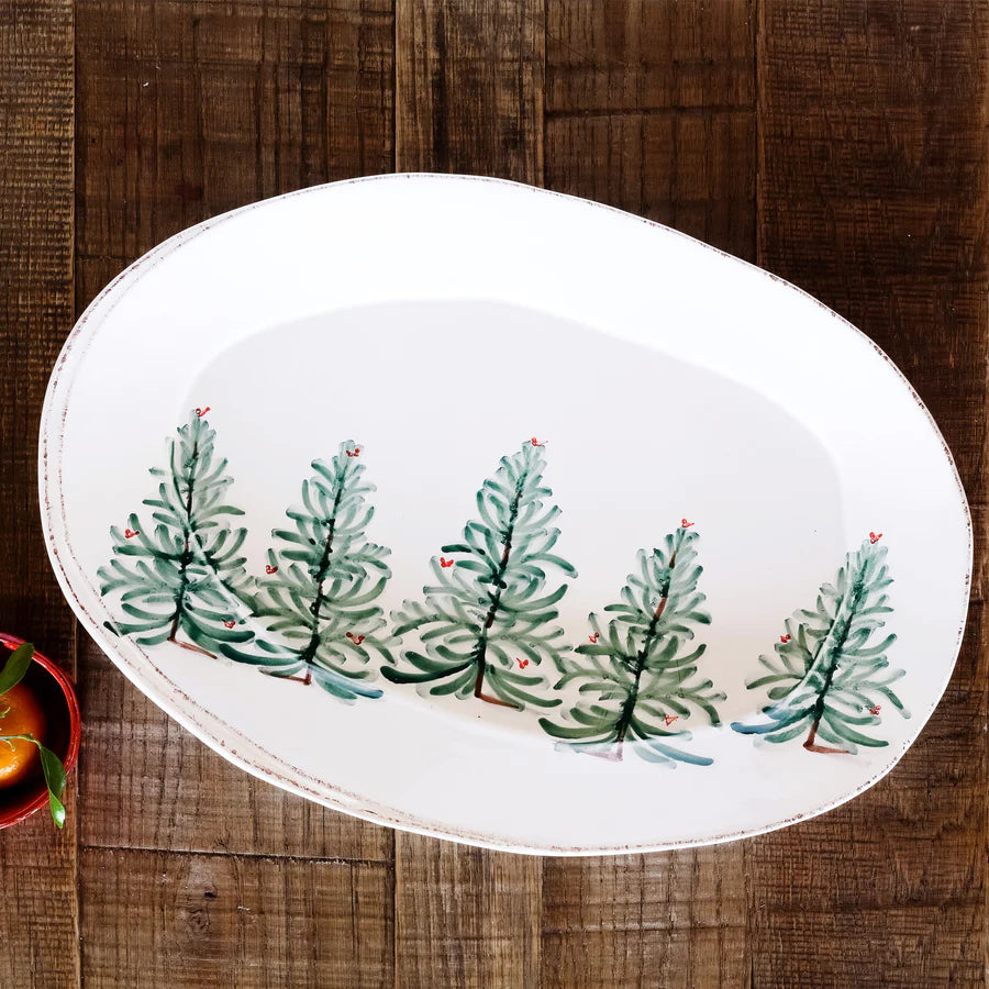 Vietri Lastra Holiday Oval Platter