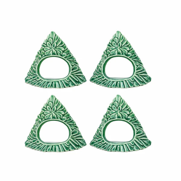 Lastra Holiday Green Figural Napkin Rings, Set of 4
