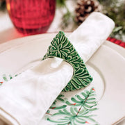 Lastra Holiday Green Figural Napkin Rings, Set of 4