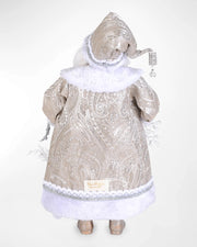 Lighted White Christmas Santa Figurine