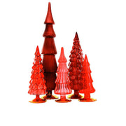 Red Hue Trees, Set of 5 Asst